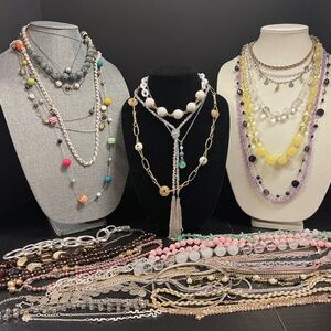 50 Vintage to Modern Necklaces Chain Bead Multi Strand